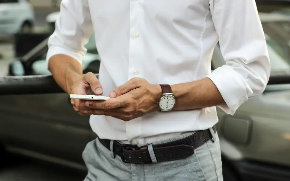 Man checking a payment on his smartphone